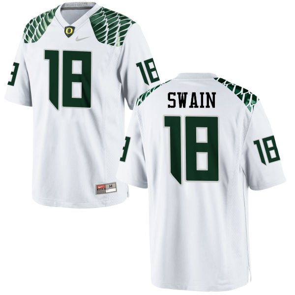 Men #18 Jimmie Swain Oregon Ducks College Football Jerseys-White